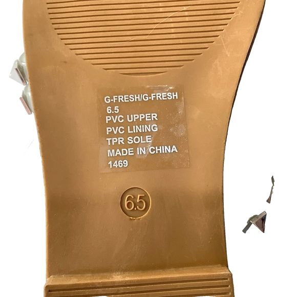 Steve Madden Silver Studded Clear Strap Tan Flats Sandals Size 6.5 NEW - Picture 5 of 5